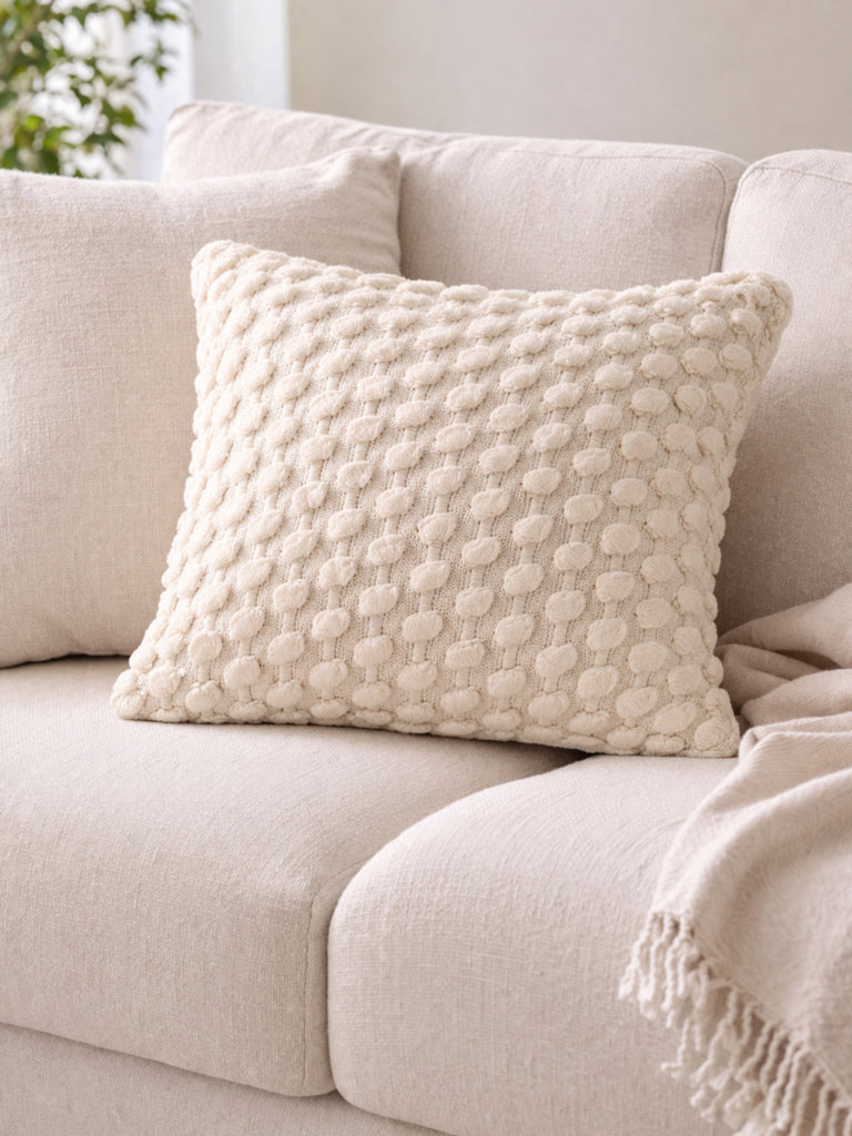 Westside Home Beige Popcorn Textured Cushion Cover