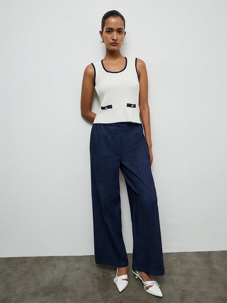 Wardrobe Ivory Ribbed Textured Top