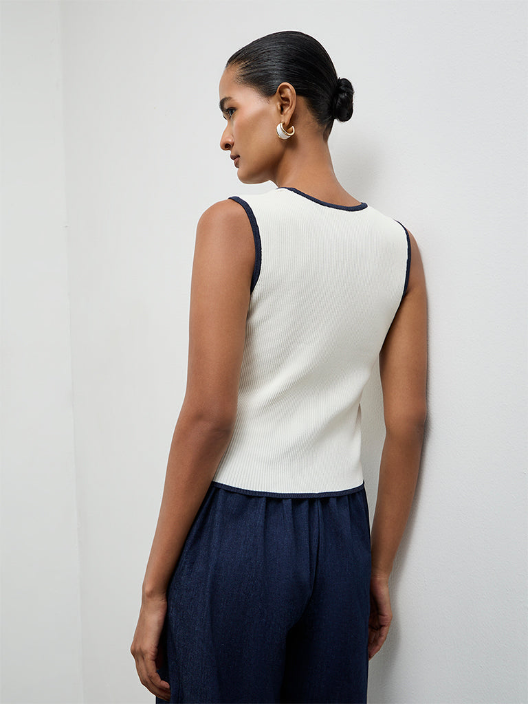 Wardrobe Ivory Ribbed Textured Top