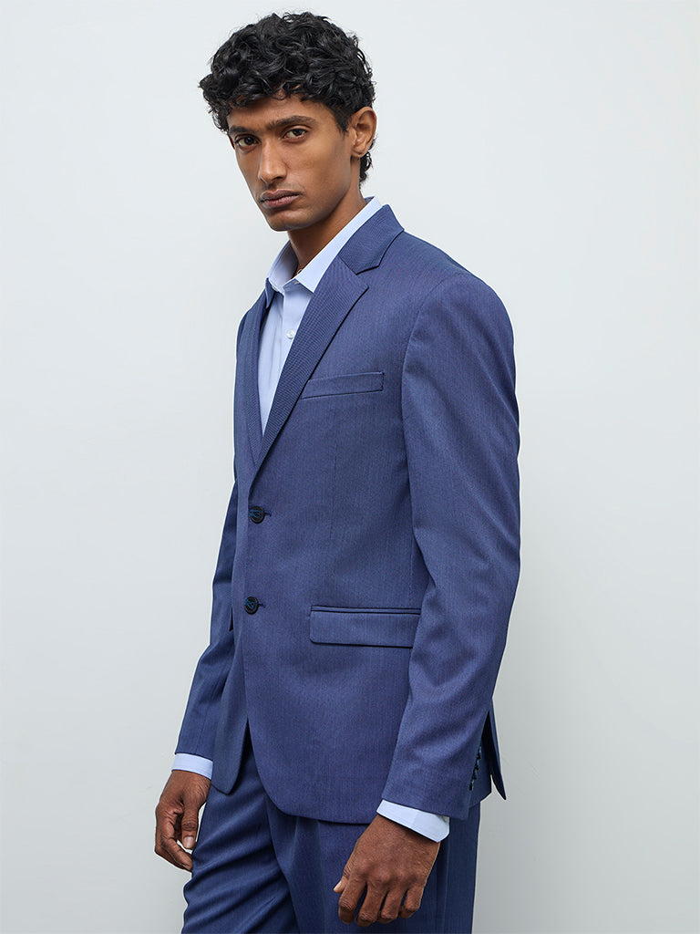 WES Formals Navy Slim-Fit Blazer