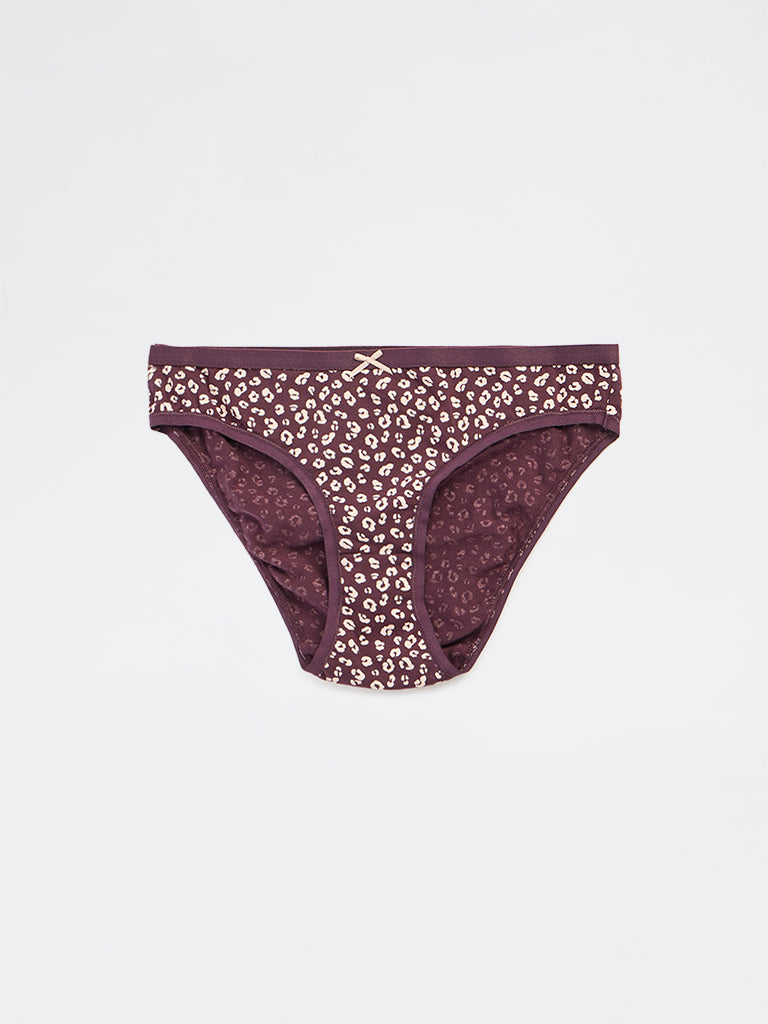 Wunderlove 3-Pack Printed Cotton-Blend Bikini Briefs