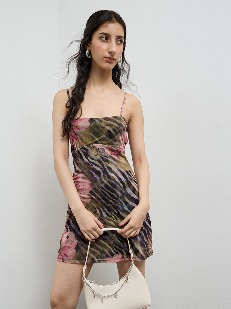 Nuon Multicolour Printed A-Line Dress