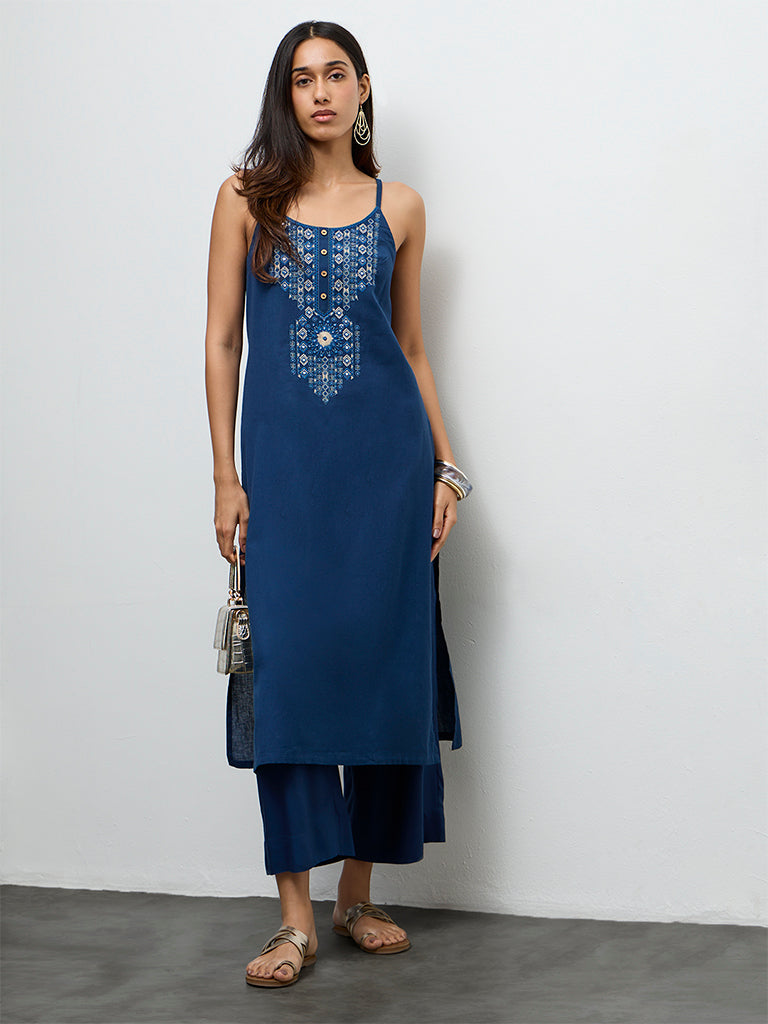 Utsa Indigo Solid Pants