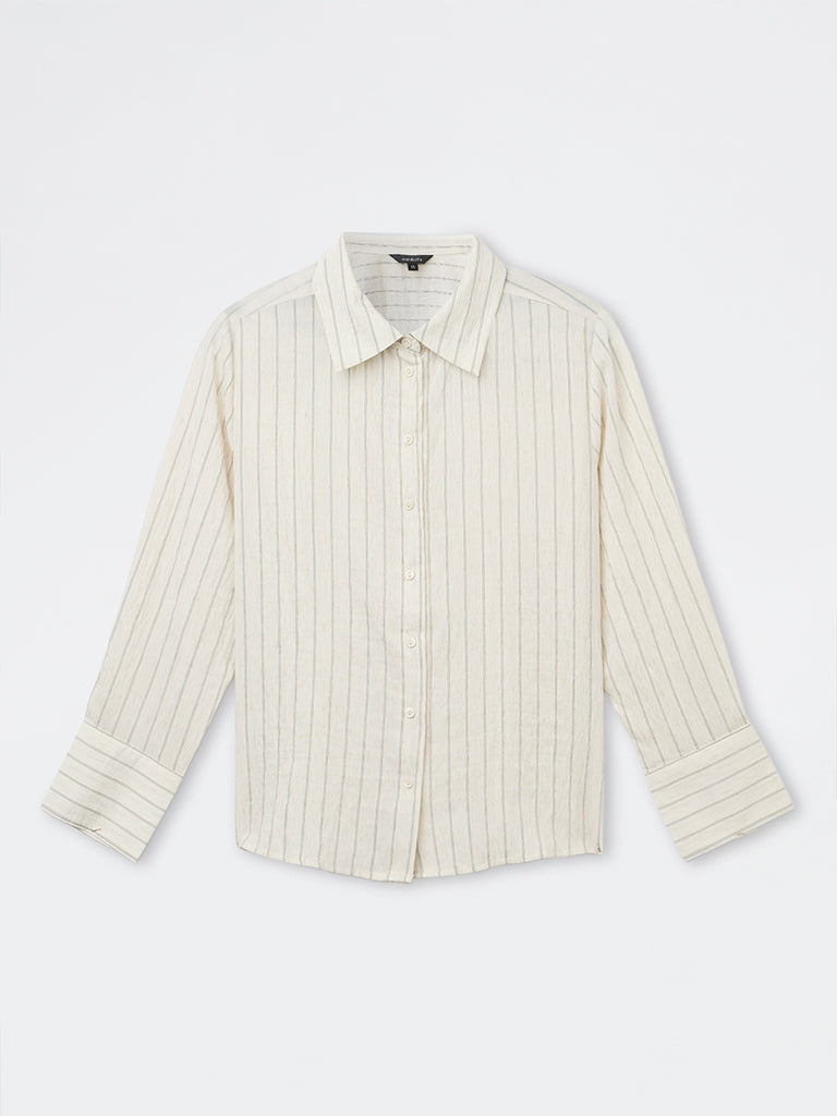 Wardrobe Ivory Striped Shirt