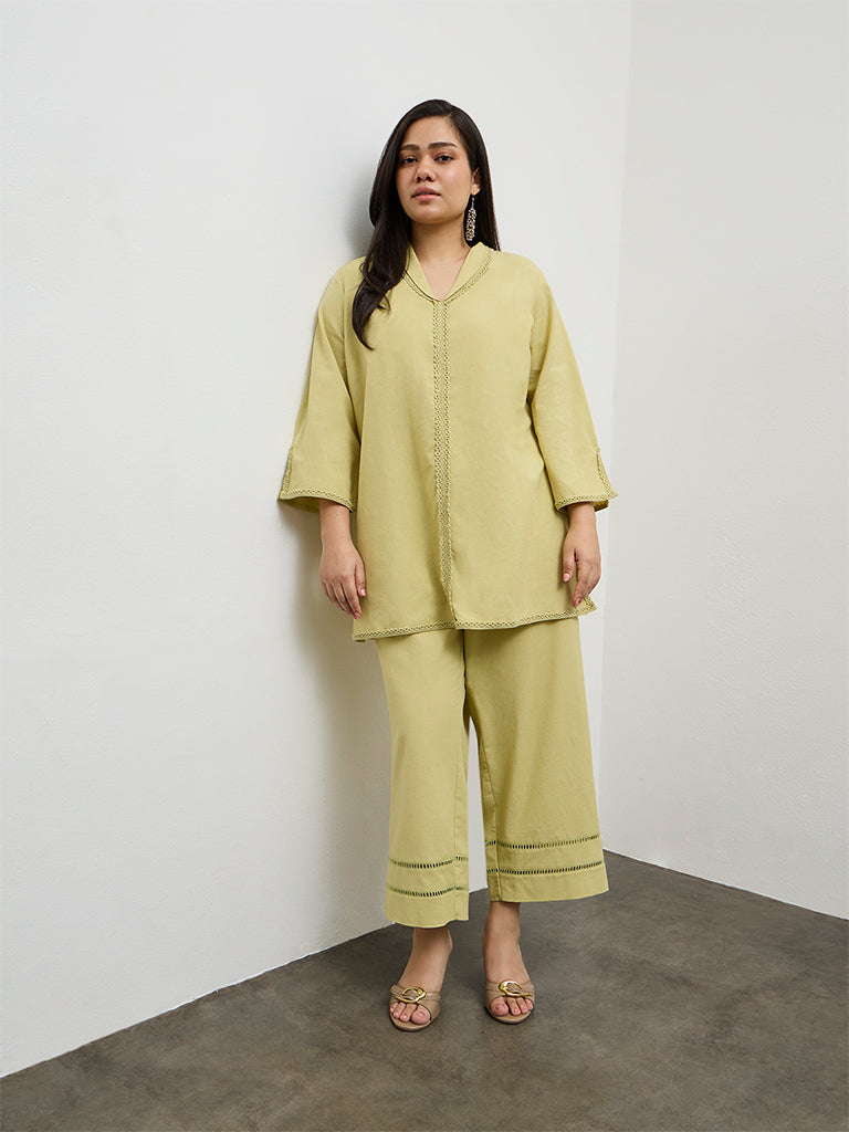Diza Lime Embroidered Tunic
