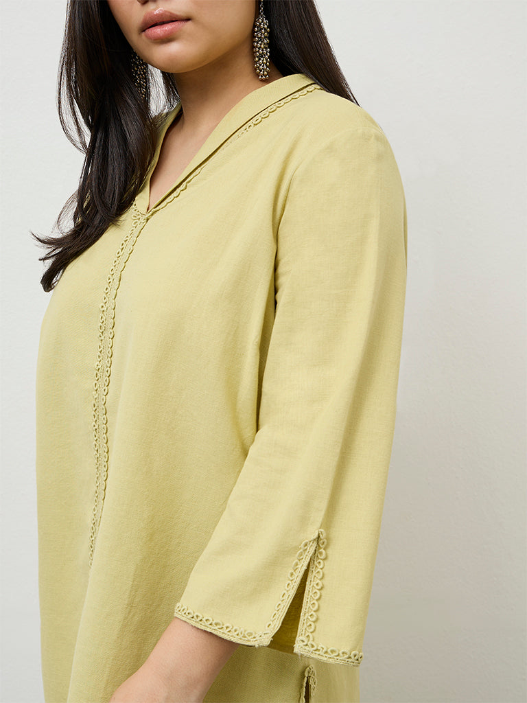 Diza Lime Embroidered Tunic