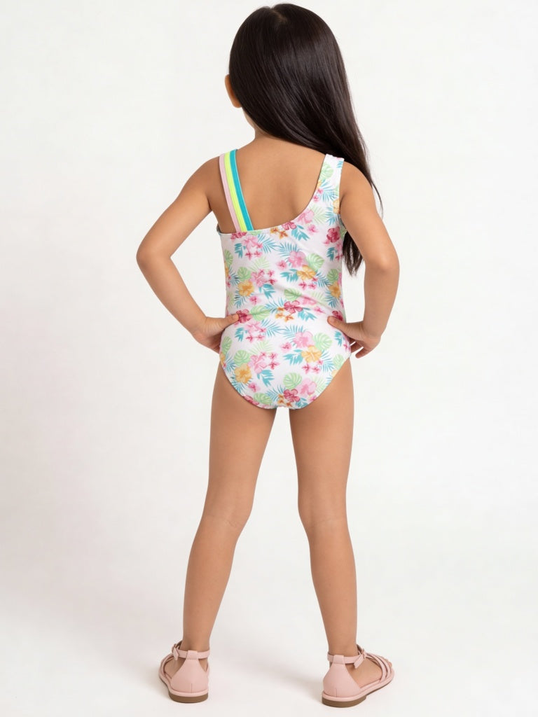 HOP Kids Girls Multicolour Floral Printed Swimsuit