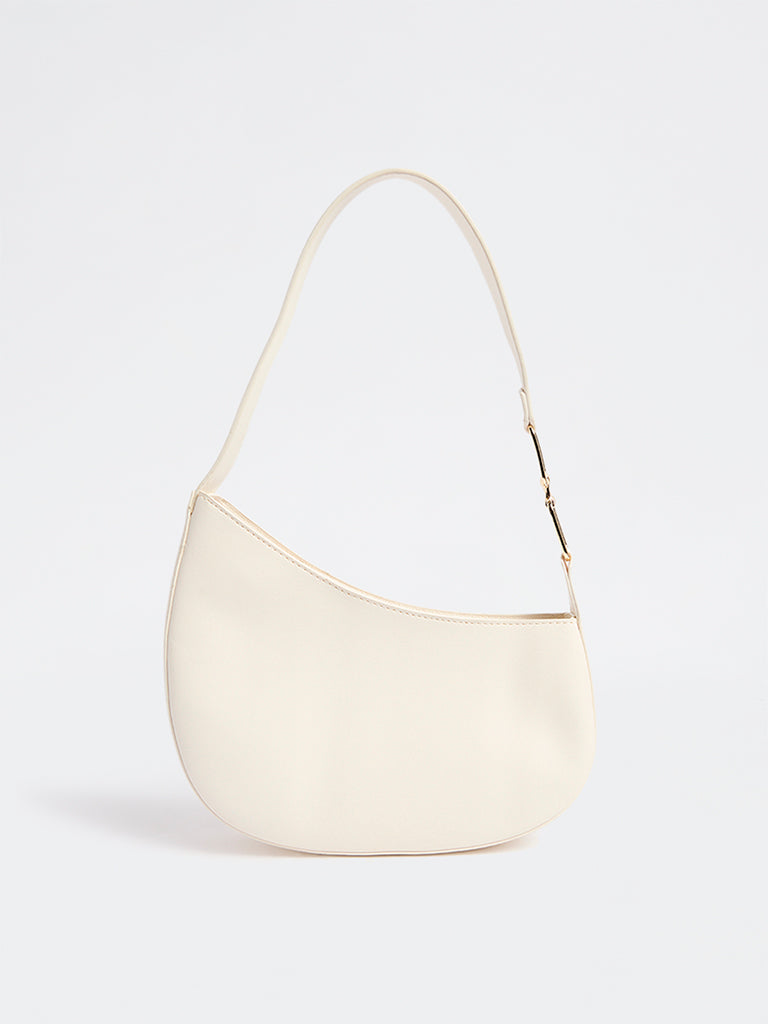Westside Cream Asymmetrical Shoulder Bag