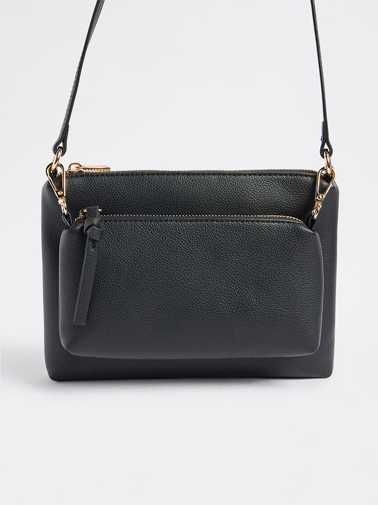 Westside Black Pouch with Sling Handle