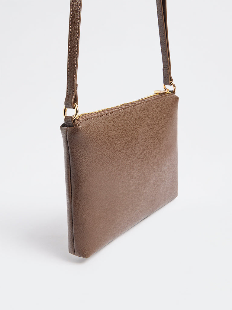 Westside Brown Pouch with Sling Handle