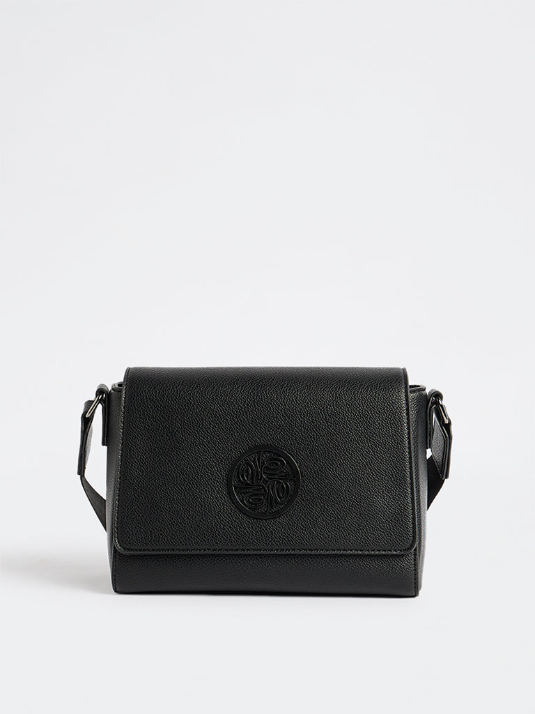 Westside Black Embossed Sling Bag