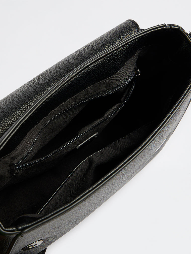 Westside Black Embossed Sling Bag