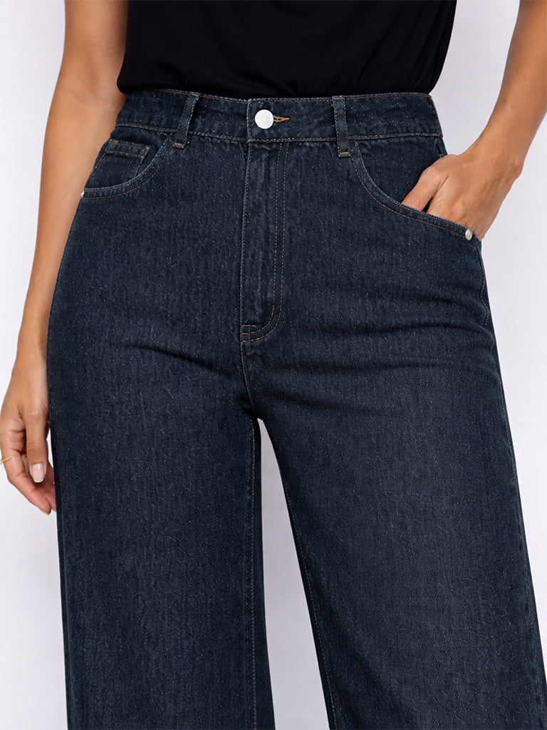 Wardrobe Indigo High-Rise Denim Trousers