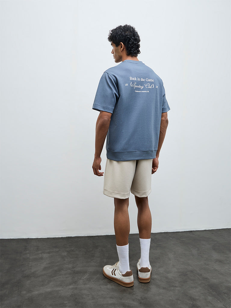 Nuoflexx Beige Relaxed-Fit Mid-Rise Shorts