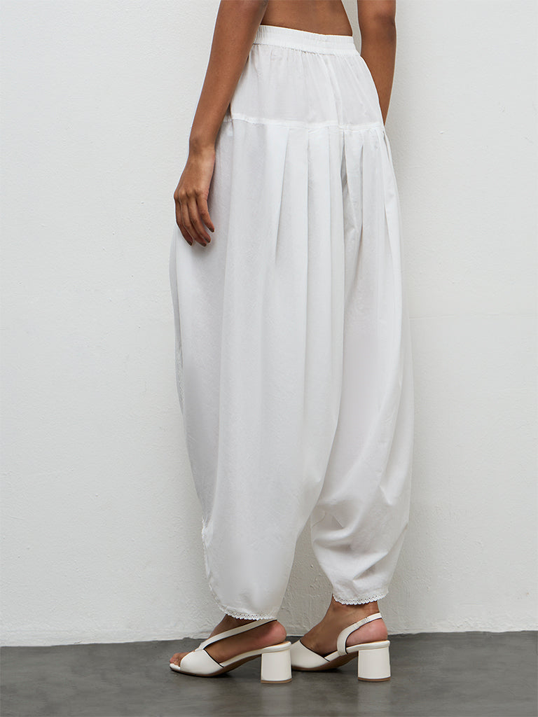 Zuba Ivory Cotton Dhoti Pants