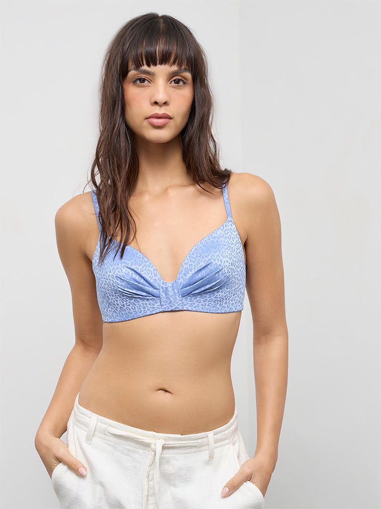 Wunderlove Blue Animal Printed Padded Bra