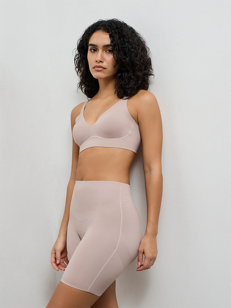 Wunderlove Dusty Beige Cotton-Blend Fygure Shaping Bra