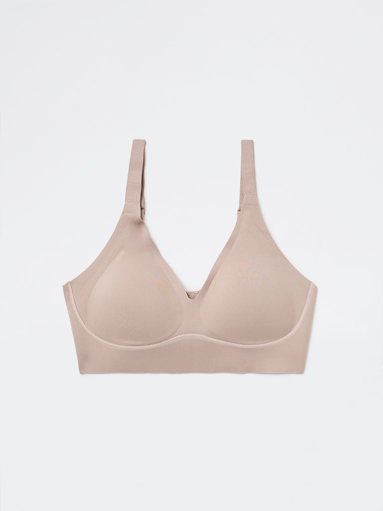 Wunderlove Dusty Beige Cotton-Blend Fygure Shaping Bra