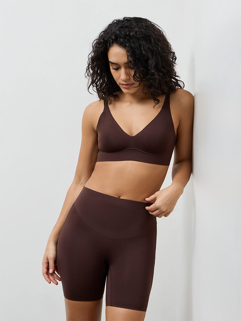 Wunderlove Dark Brown Cotton-Blend Fygure Shaping Bra