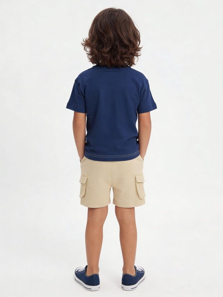 HOP Kids Boys Multicolour Cotton T-Shirt and Shorts Set