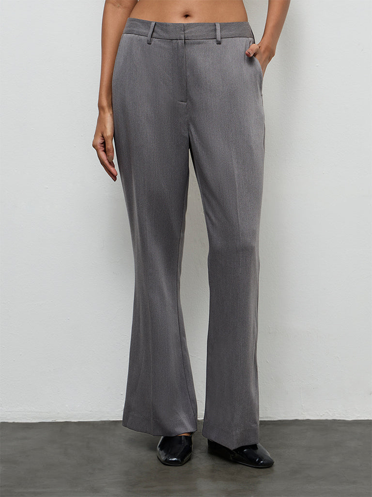 Wardrobe Grey High-Rise Trousers