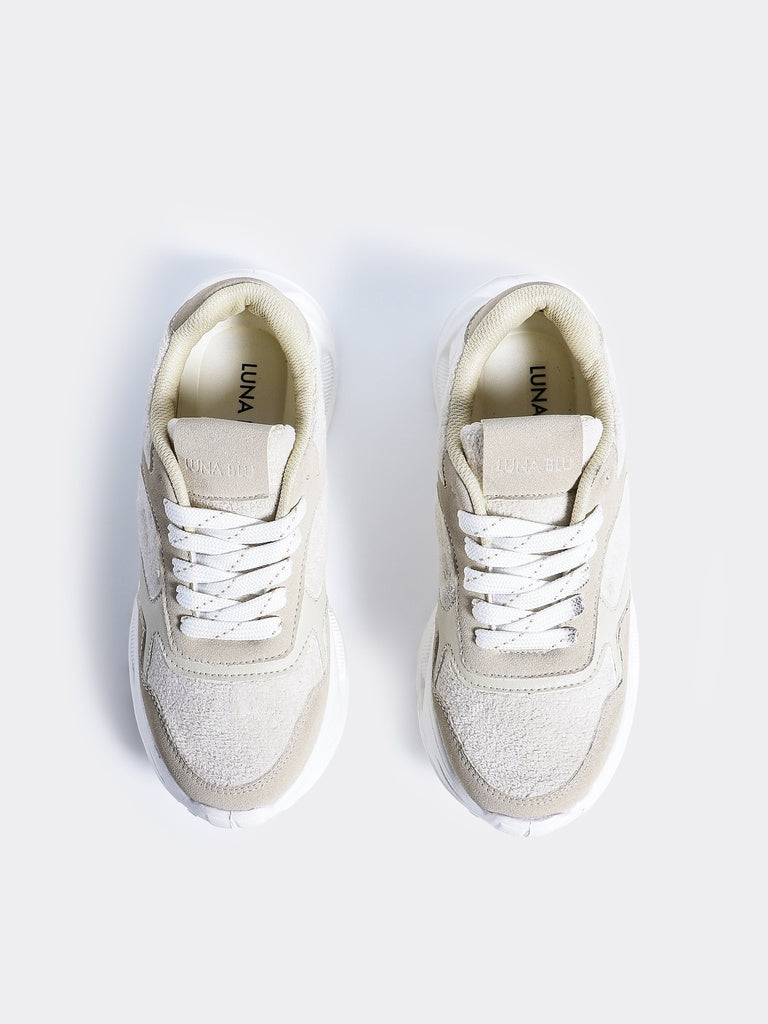 LUNA BLU Woman Ivory Texture Sneakers