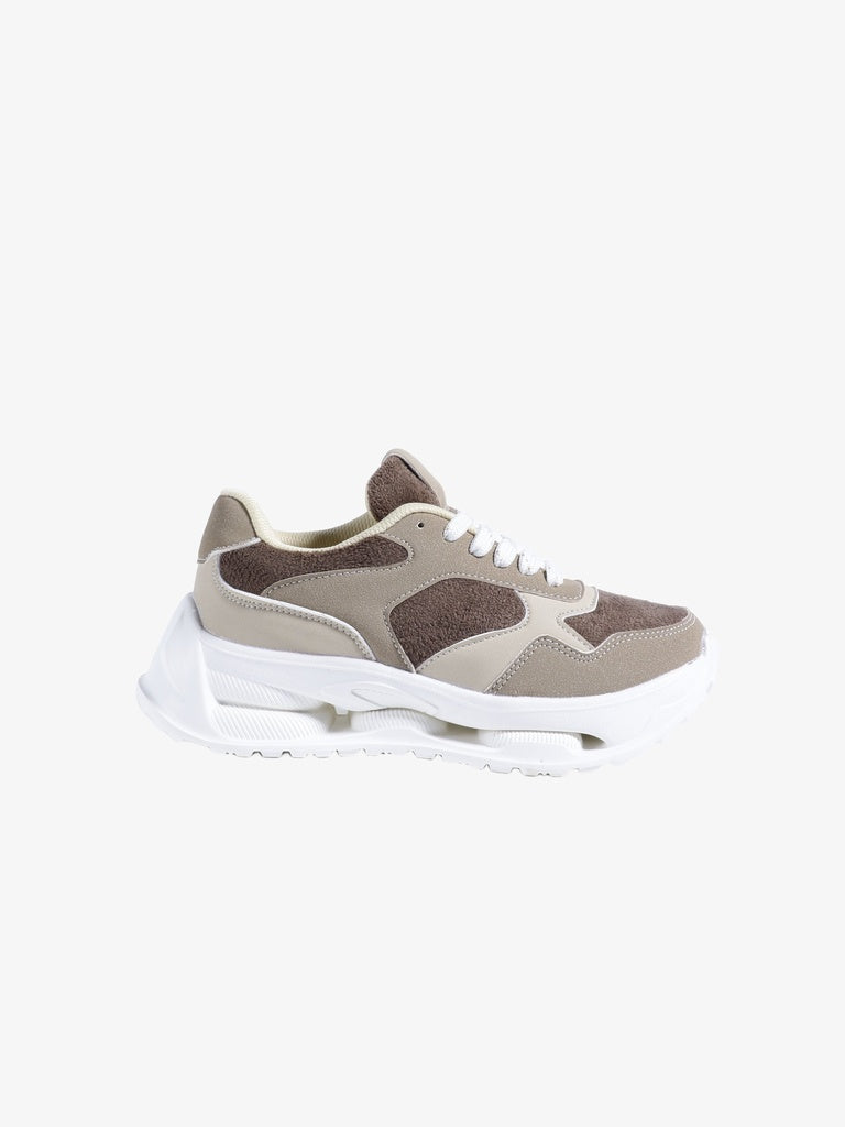 LUNA BLU Brown Terry Textured Sneakers