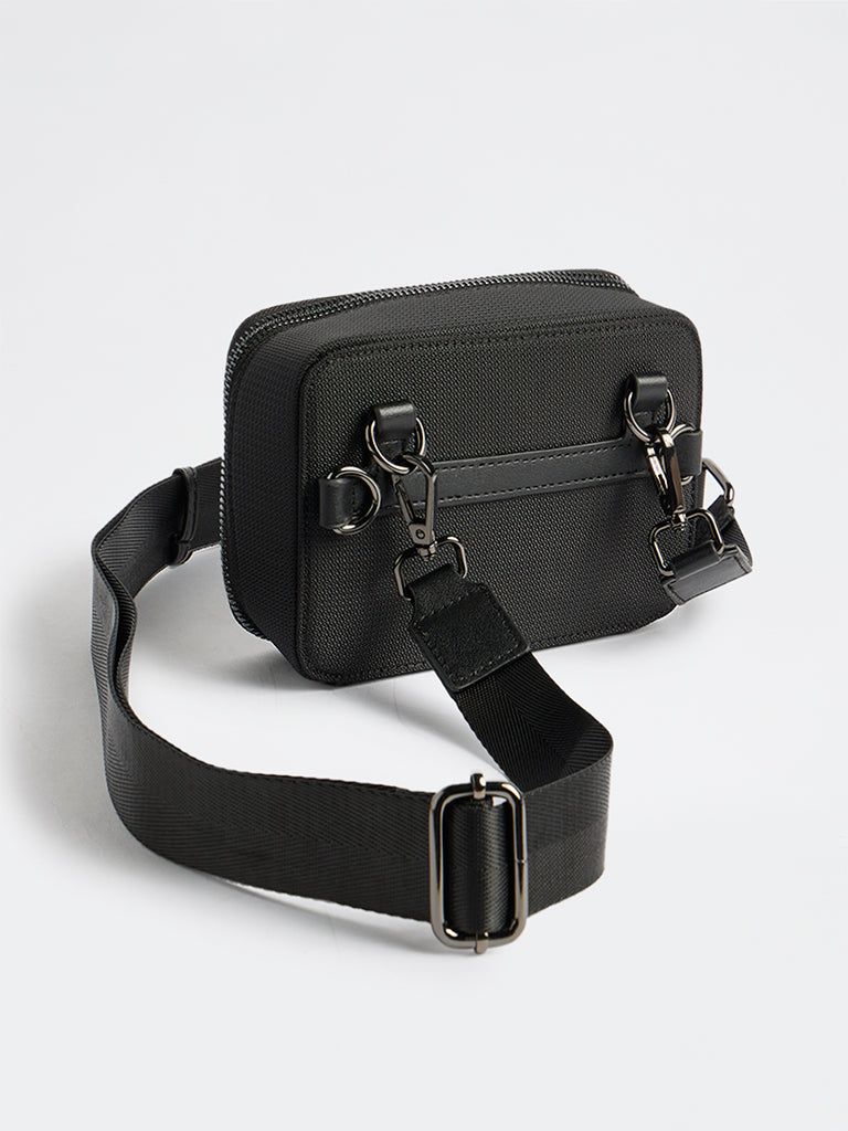 Westside Black Textured Sling Bag