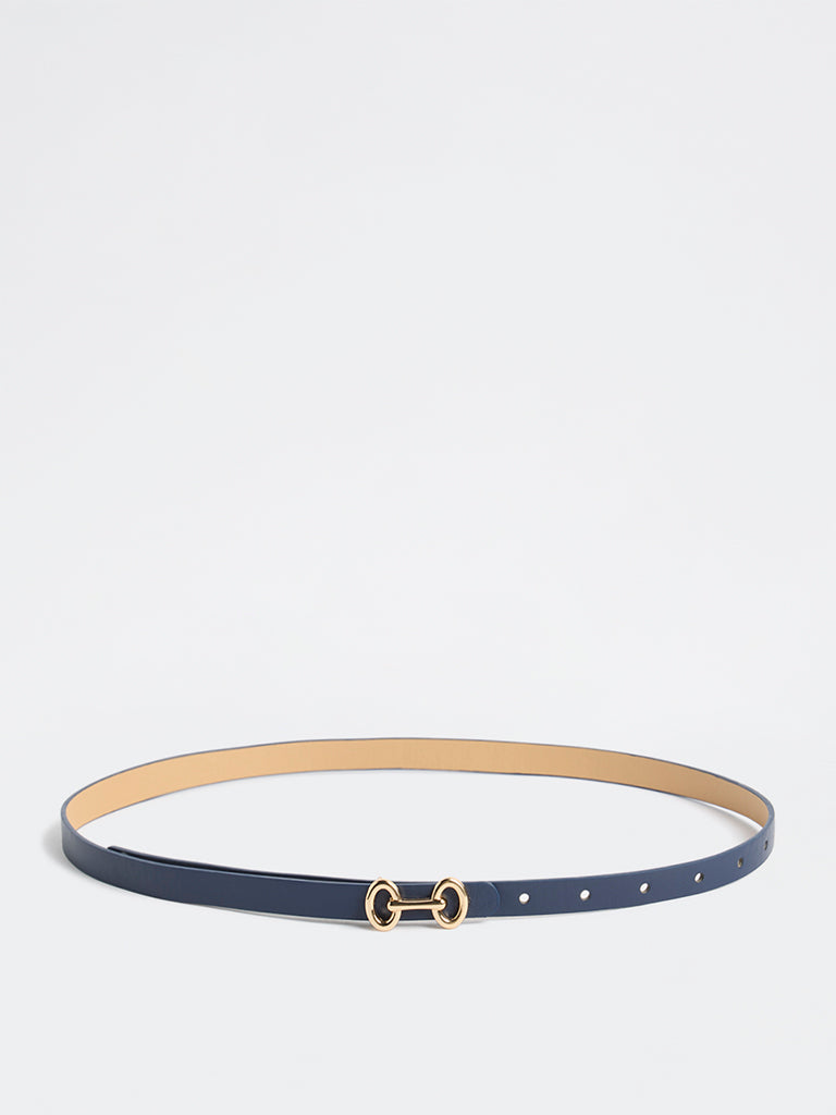 Westside Accessories Navy Saddle Buckle Belt