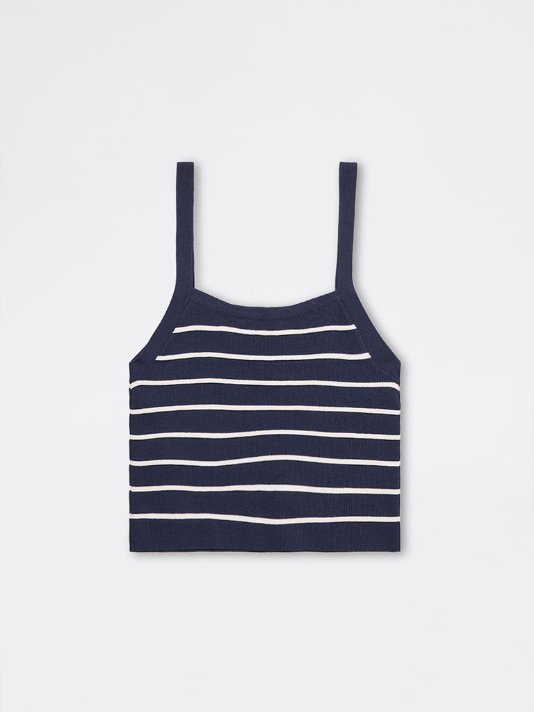 Nuon Navy Striped Top