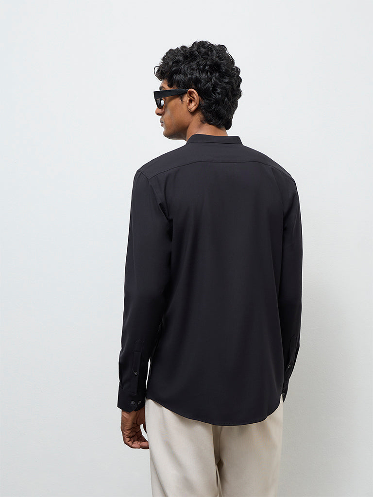 WES Formals Black Ultra Slim -Fit Shirt