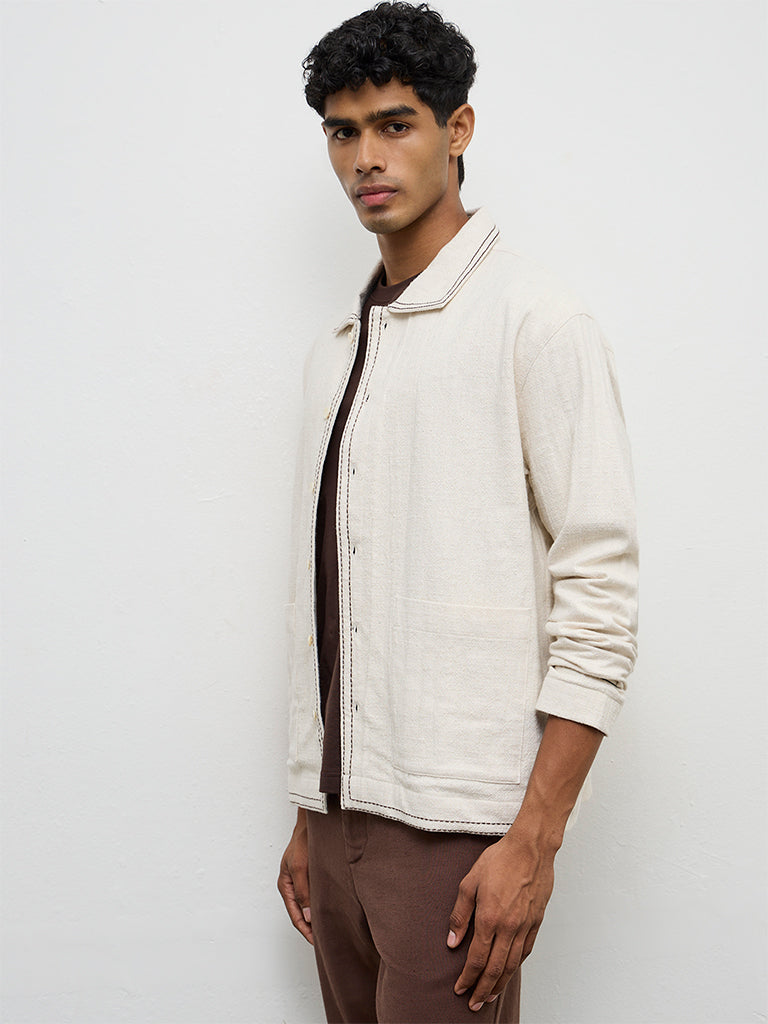 ETA Off-White Relaxed-Fit Cotton-Blend Jacket