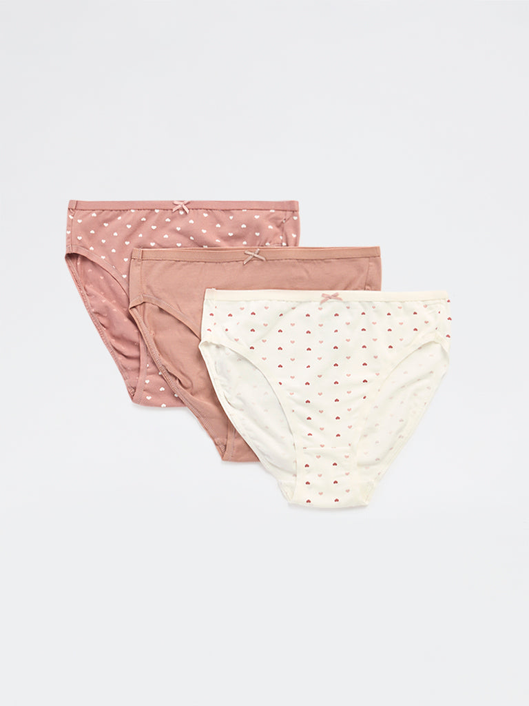 Wunderlove 3-Pack Hi-Leg Cotton-Blend Briefs
