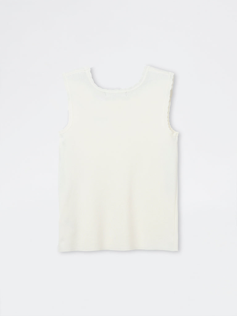 Wardrobe Ivory Ribbed-Textured Tank Top