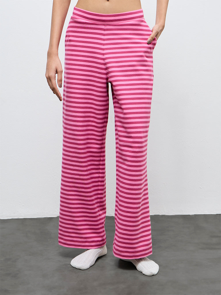 Superstar Pink Striped High-Rise Pants