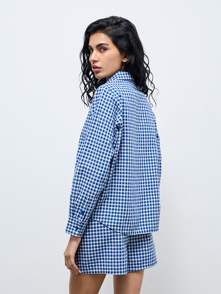Superstar Blue Checks Cotton Shirt