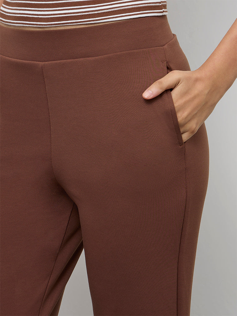 Nuoflexx Brown High-Rise Pants