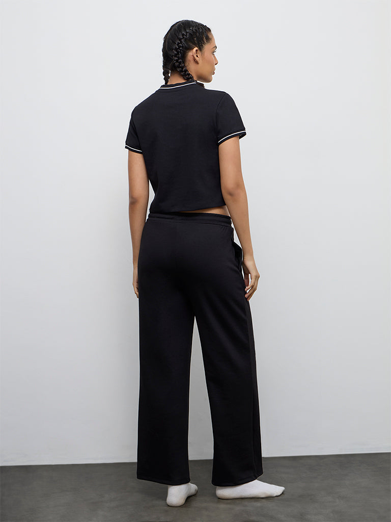 Nuoflexx Black High-Rise Track Pants