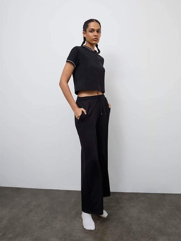Nuoflexx Black Cotton-Blend T-Shirt