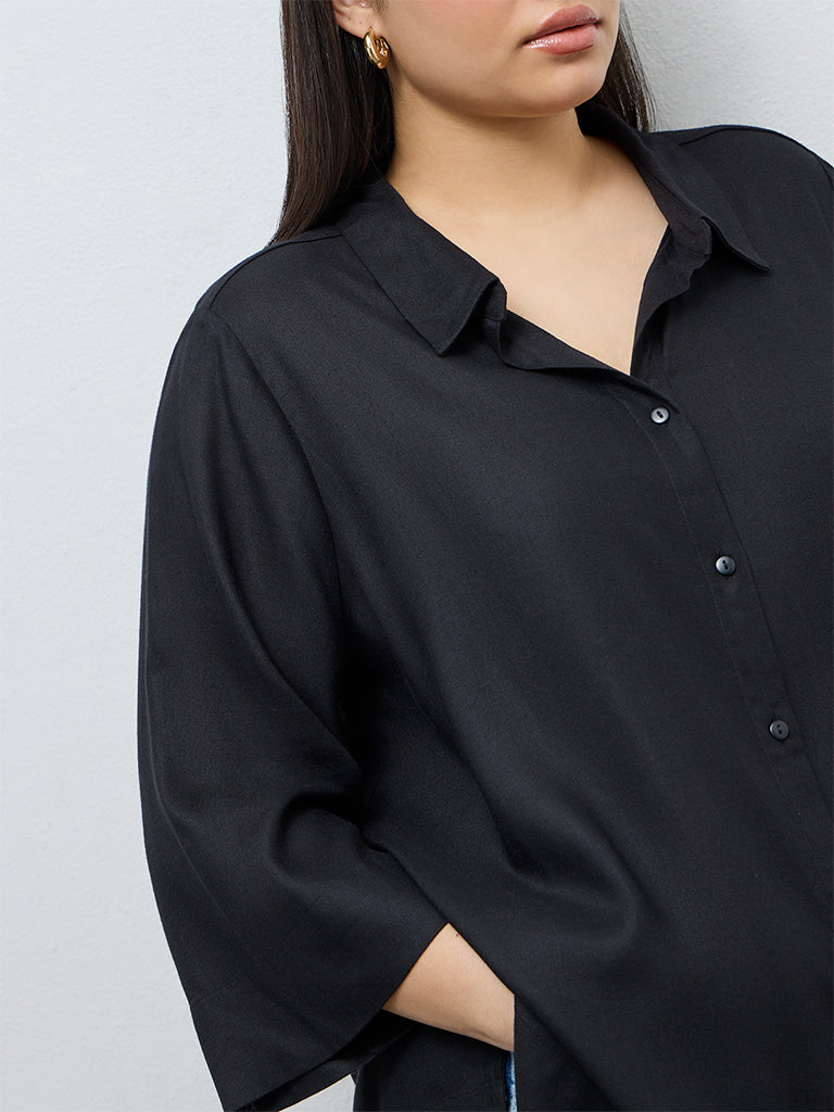 Gia Black Solid Shirt