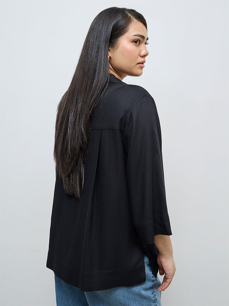 Gia Black Solid Shirt