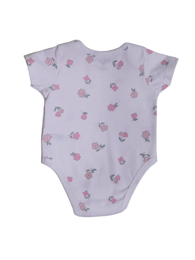 HOP Baby Girls Pink Cotton Romper with Bib - Pack of 3