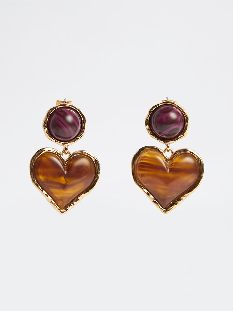 Westside Accessories Multicolour Hearts Dangler Earrings