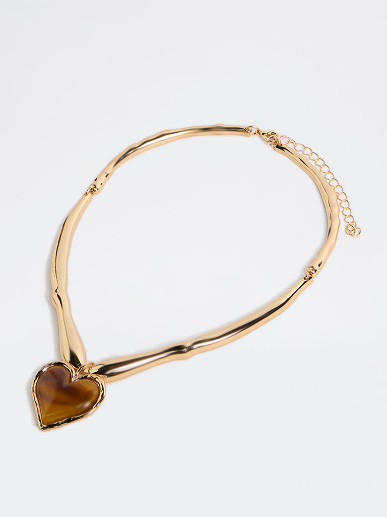 Westside Accessories Gold Heart Charm Necklace