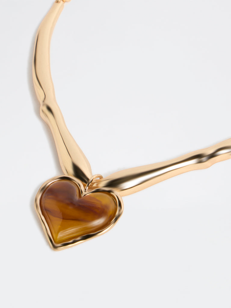 Westside Accessories Gold Heart Charm Necklace