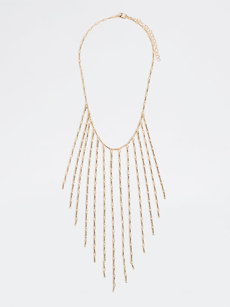 Westside Accessories Gold Lines Statement Necklace