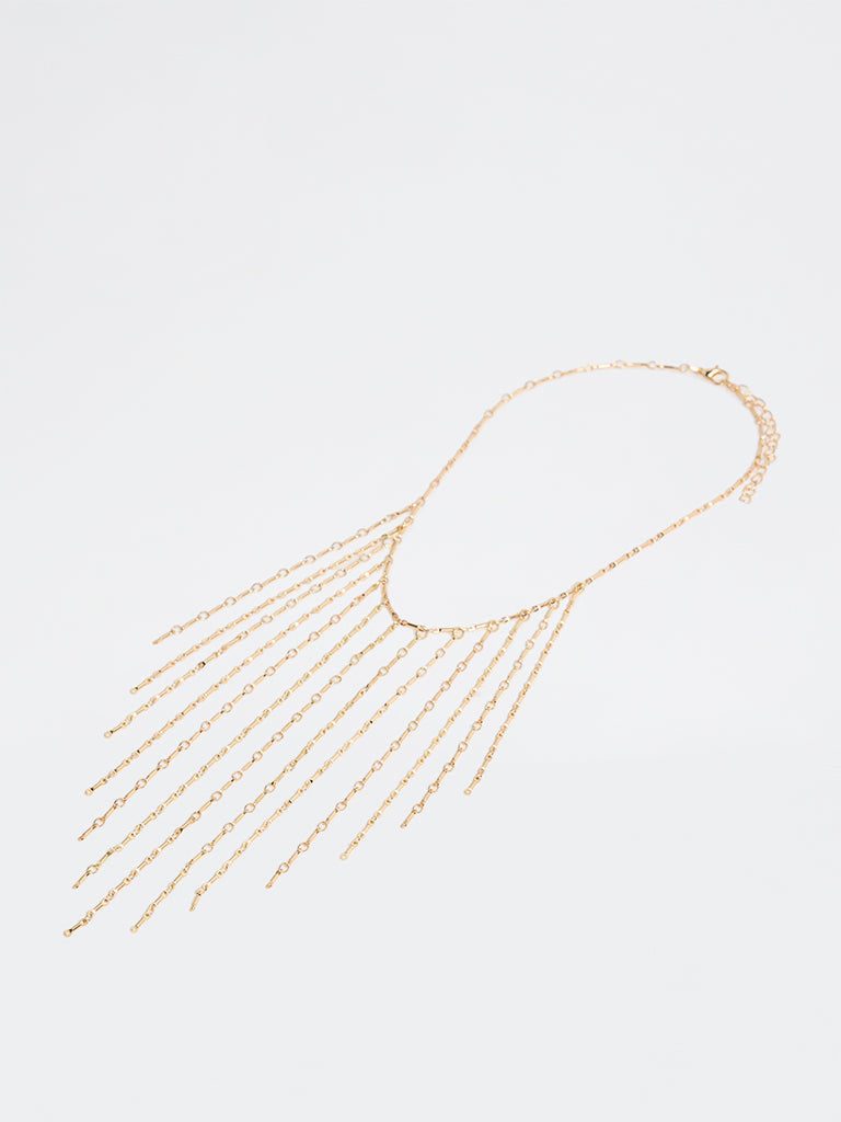 Westside Accessories Gold Lines Statement Necklace