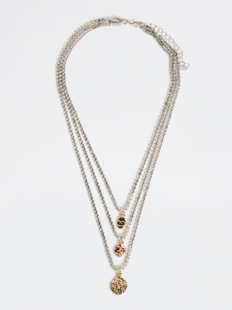 Westside Accessories Gold and Silver 3 Layer Statement Necklace
