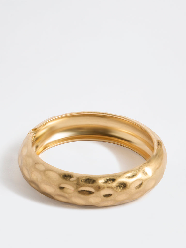 Westside Accessories Gold Hammered Cuff Bracelet