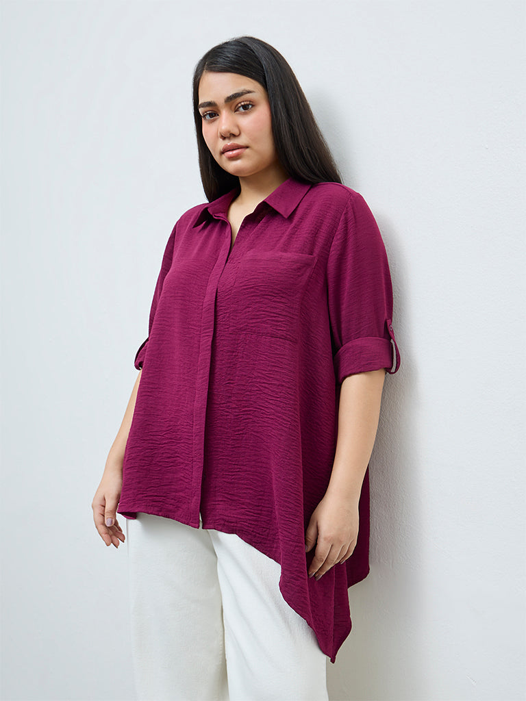 Gia Wine Textured Shirt